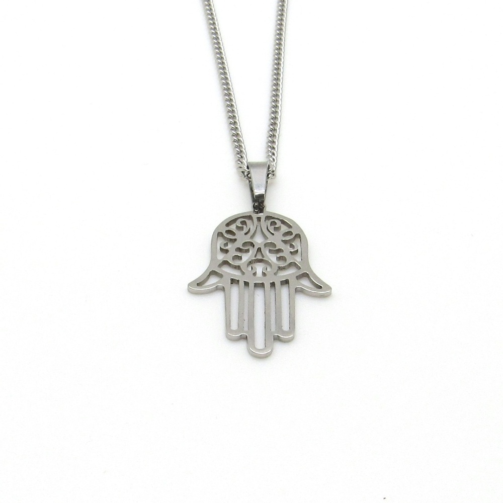 NEW Stainless steel Hamsa Hand Pendant with Chain